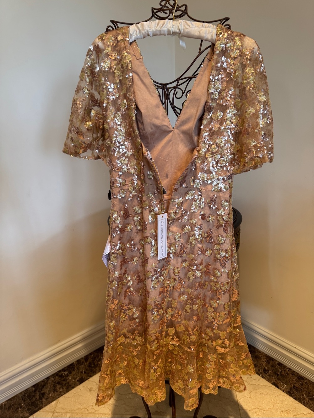 Dress the Population Sequin Blush Gold Dress - Picture 6 of 11